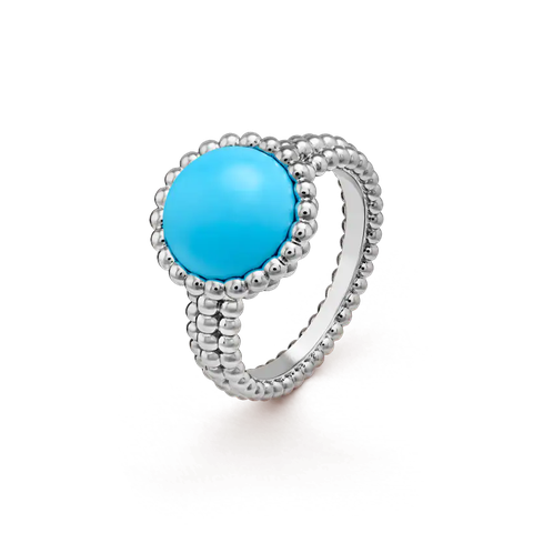 NHẪN VAN CLEEF & ARPELS PERLE'E COULEURS TURQUOISE 18K WHITE GOLD
