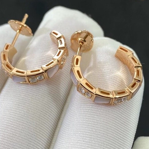 BÔNG TAI BVLGARI SERPENTI VIPER DIAMOND AND ROSE GOLD 18K