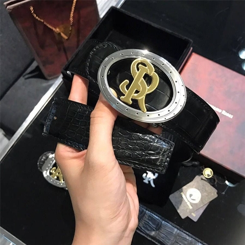 DÂY LƯNG STEFANO RICCI CROCODILE LEATHER DA CÁ SẤU Belt Khóa bạc