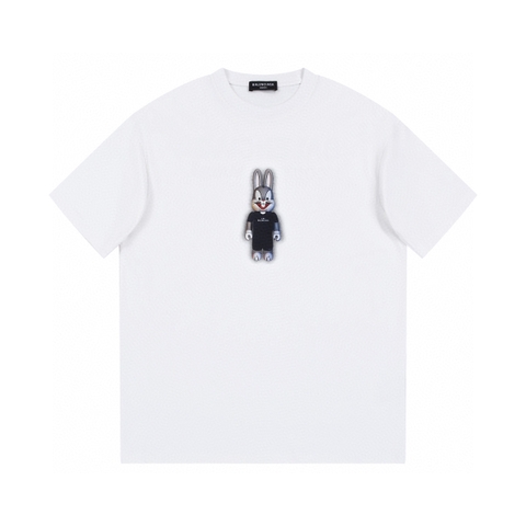 ÁO BALENCIAGA RABBIT print cotton jersey T-shirt