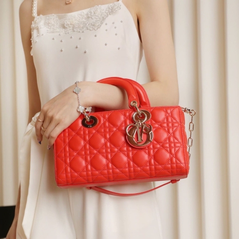 TÚI CHRISTIAN DIOR Lady D-Joy Bag Bright Orange Cannage Lambskin