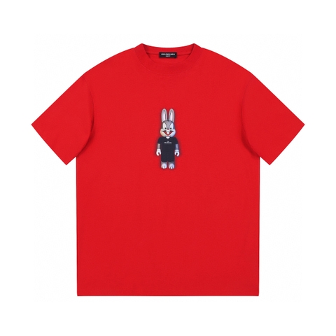 ÁO BALENCIAGA RABBIT print cotton jersey T-shirt