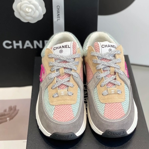 GIÀY CHANEL MULTICOLOR SUEDE LOGO SNEAKERS