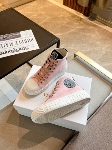 GIÀY VERSACE GRECA SNEAKERS HIGH TOP SUEDE PINK
