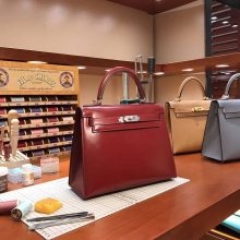TÚI HERMES Kelly 28CM Red Rose Casque