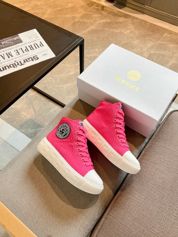 GIÀY VERSACE GRECA SNEAKERS HIGH TOP CANVAS PINK