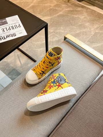 GIÀY VERSACE GRECA SNEAKERS HIGH TOP CANVAS OCEAN