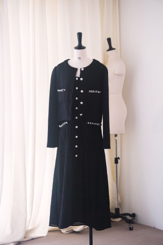 BỘ ĐỒ CHANEL SANG TRỌNG MÀU ĐEN BLACK LONG DRESS High Classy