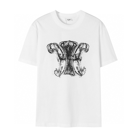 ÁO CELINE PARIS print cotton jersey T-shirt