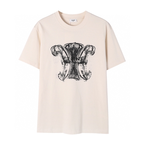 ÁO CELINE PARIS print cotton jersey T-shirt