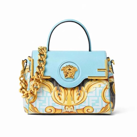 TÚI Fendi Women Fendace La Medusa Medium Handbag-Blue