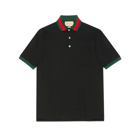 ÁO GUCCI GG POLO SHIRT MÀU ĐEN UNISEX