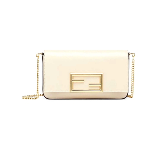 TÚI Fendi Women Wallet on Chain with Pouches Leather Mini-Bag-White