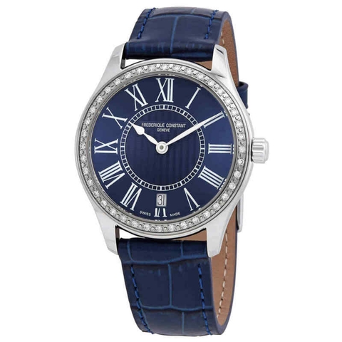 Frederique Constant Classics Quartz Diamond Blue Dial Watch FC-220MN3BD6