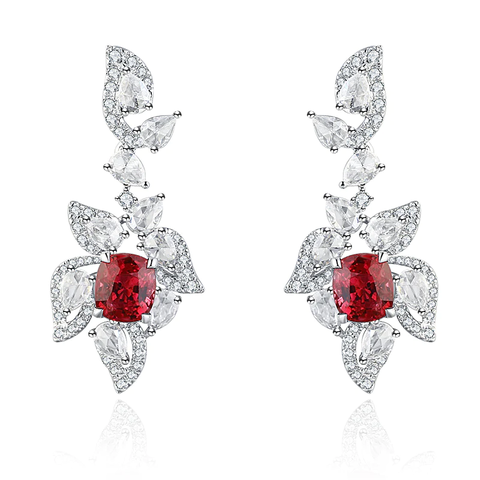 Bông tai 14k Gold Ruby Lab-Grown Gemstone