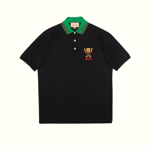 ÁO GUCCI GG POLO SHIRT MÀU ĐEN UNISEX