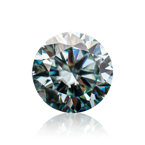 KIM CƯƠNG Round Hearts and Arrows Cut Natural Light Green Loose Moissanite Stone