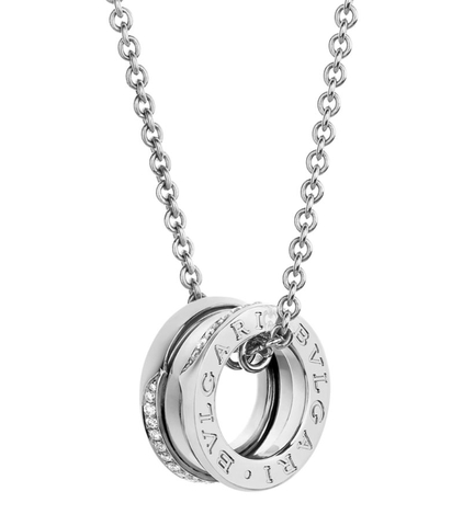 Vòng cổ BVLGARI White Gold and Diamond B.zero1 Necklace vàng trắng 18K