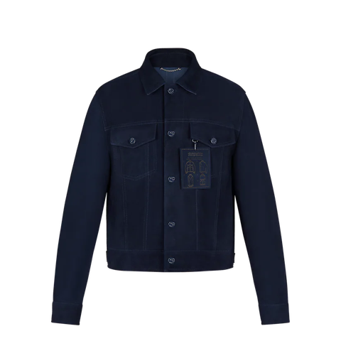 ÁO LOUIS VUITTON SUEDE JACKET MARINE FONCE DA LỘN