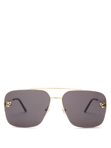CARTIER EYEWEAR Panthère aviator metal sunglasses