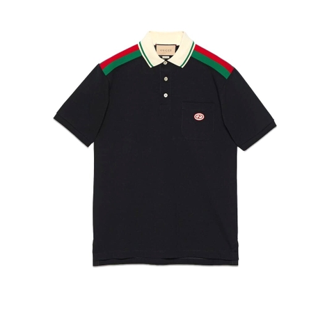 ÁO GUCCI GG POLO SHIRT MÀU ĐEN UNISEX