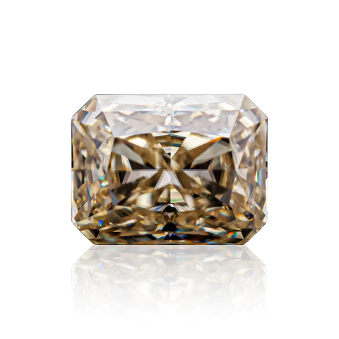 KIM CƯƠNG Radiant Cut Natural Champagne Loose Moissanite Stone