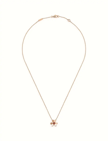 Dây chuyền VAN CLEEF & ARPELS Frivole mini 18ct rose-gold and 0.07ct round-cut ruby pendant necklace 18K GOLD