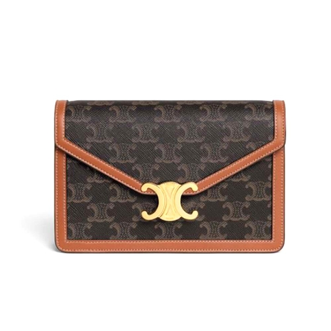 TÚI CELINE Wallet on Chain Margo in Triomphe Canvas and Calfskin