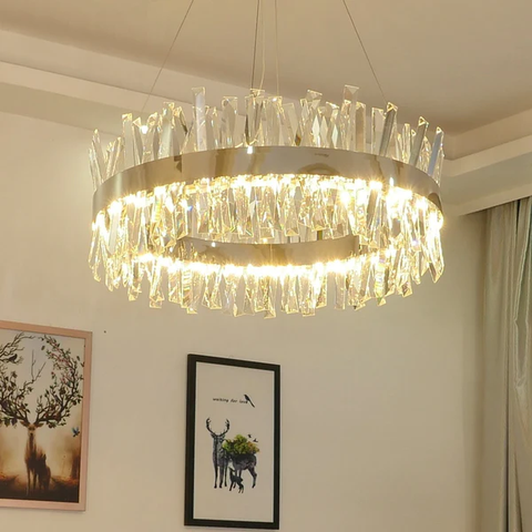 ĐÈN CHÙM Chiara Double Sided Rectangle Crystal Ring Chandelier