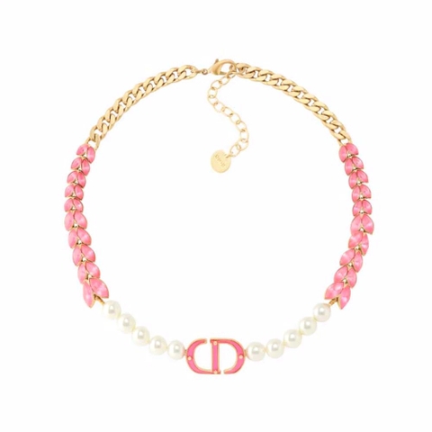 DÂY Dior Women 30 Montaigne Necklace Gold-Finish Metal with White Resin Pearls