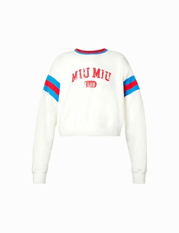 ÁO MIU MIU Felpa logo-print cotton sweatshirt