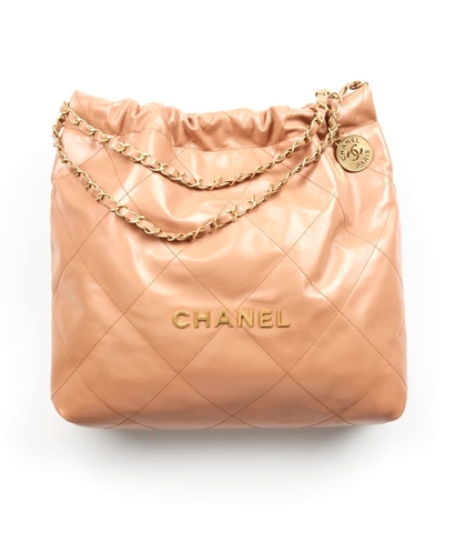 TÚI CHANEL 22 GOLD METAL CAMEL BUCKLE