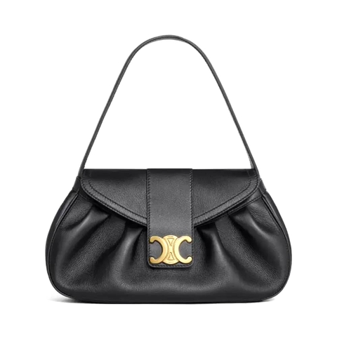 TÚI CELINE Women Women Medium Polly Bag in Black Calfskin