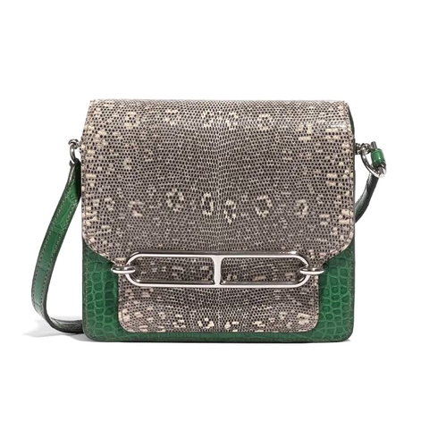 TÚI Hermès Roulis 18 Ombre Lizard Matte Alligator Vert Cactus da thằn lằn Himalayan