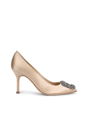GIÀY MANOLO BLAHNIK Hangisi 90 crystal-embellished satin courts