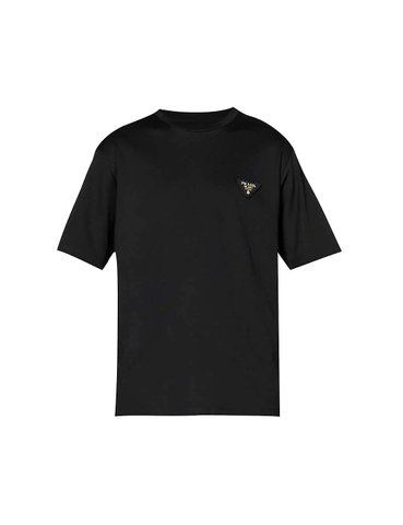ÁO PRADA Brand-appliqué crew-neck cotton-jersey T-shirt