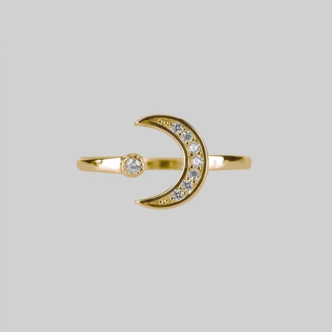 The Moon & Star Gold Ring 14K women