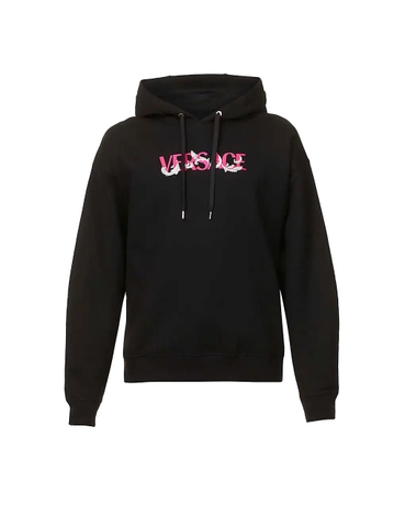 ÁO VERSACE Baroque logo-print relaxed-fit cotton-jersey hoody