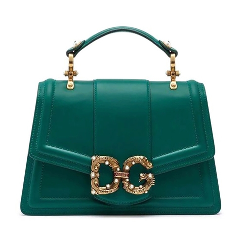 TÚI Dolce Gabbana D&G Women Amore Bag in Calfskin Leather-Green