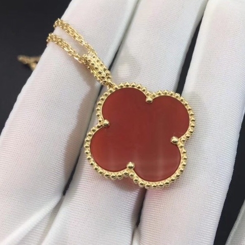 DÂY CHUYỀN VAN CLEEF & ARPELS ALHAMBRA CARNELIAN GOLD 18K ROSE GOLD