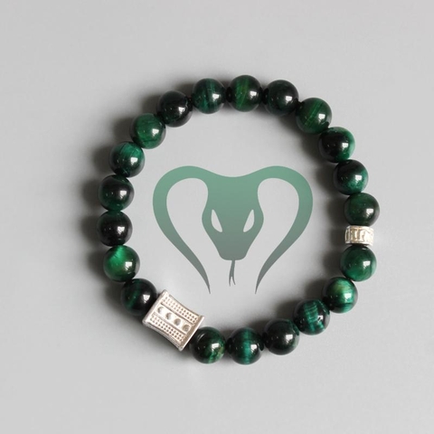 Vòng tay đá mắt rắn hổ xanh chúa Green Cobra Eye Bracelet