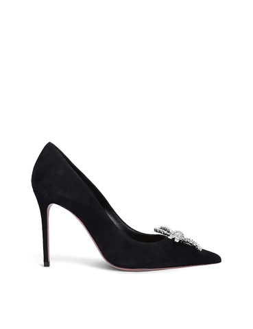 GIÀY AMINA MUADDI Rosie crystal-embellished satin courts