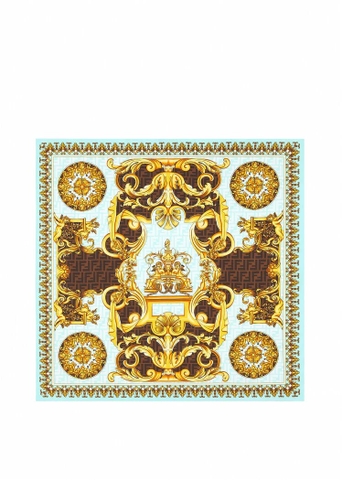 KHĂN FENDACE GOLD BAROQUE LARGE SILK FOULARD
