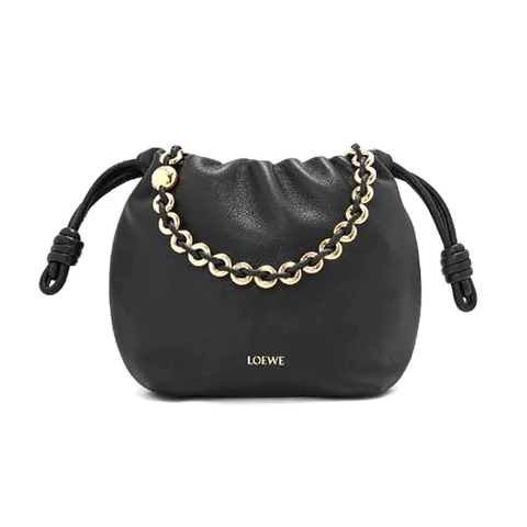 TÚI LOEWE Women Mini Flamenco Purse Bag in Mellow Nappa Lambskin-Black