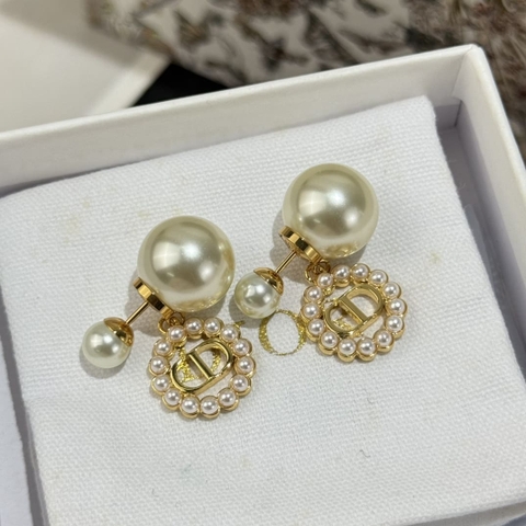 HOA TAI DIOR CD PEARL HEART PINK TRIBALES