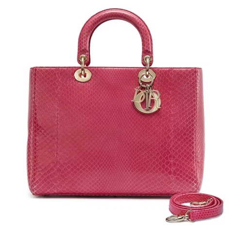 TÚI Dior Lady Large Python Pink da trăn