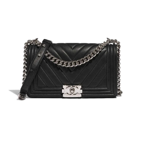TÚI Chanel Boy Medium Calf Black