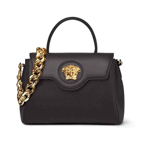 TÚI Versace Women La Medusa Handbag Crafted From Grained Leather-Black