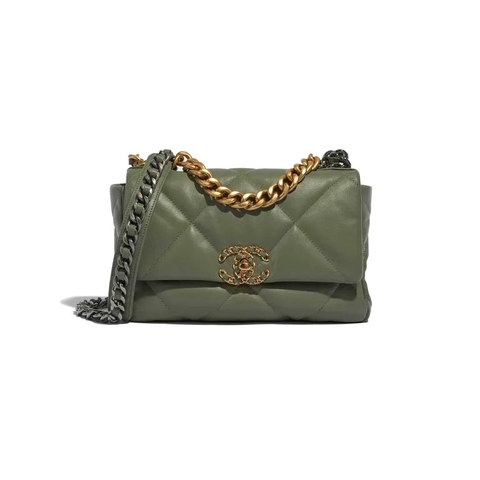 TÚI Chanel 19 Flap Bag Lamb Green da cừu