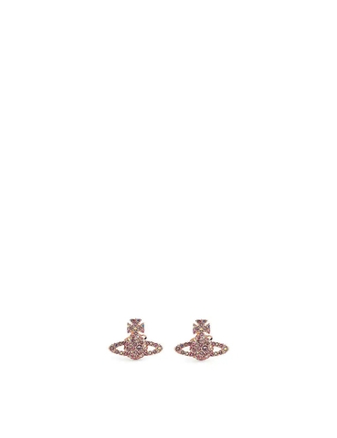 Bông tai VIVIENNE WESTWOOD JEWELLERY Grace Bas Relief brass and crystal stud earrings